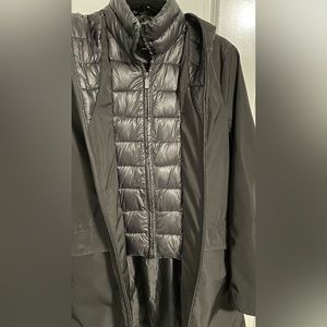 Black long rain jacket